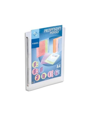 VIQUEL Classeur personnalisable PROPYSOFT PP 7/10ème, dos 3,5 cm, incolore, 4 anneaux ronds