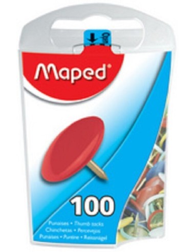 MAPED - boîte de 100 punaises - en acier galvanisé 10mm coloris assortis 