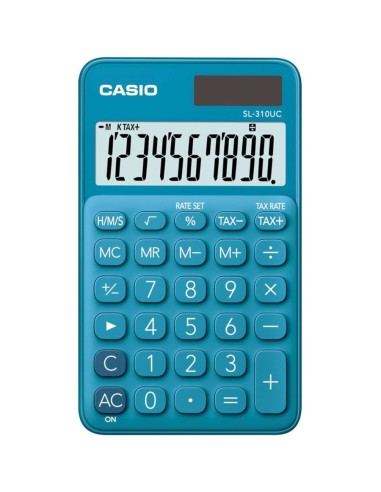 CASIO Calculatrice de poche 10 chiffres Bleue SL-310UC-BU-S-EC