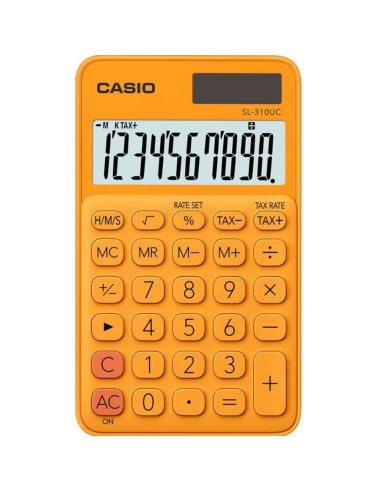 CASIO Calculatrice de poche 10 chiffres Orange SL-310UC-RG-S-EC