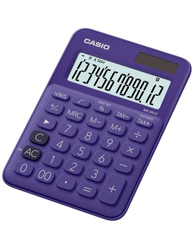 CASIO Calculatrice de bureau 12 chiffres Violette MS-20UC-PL-S-EC