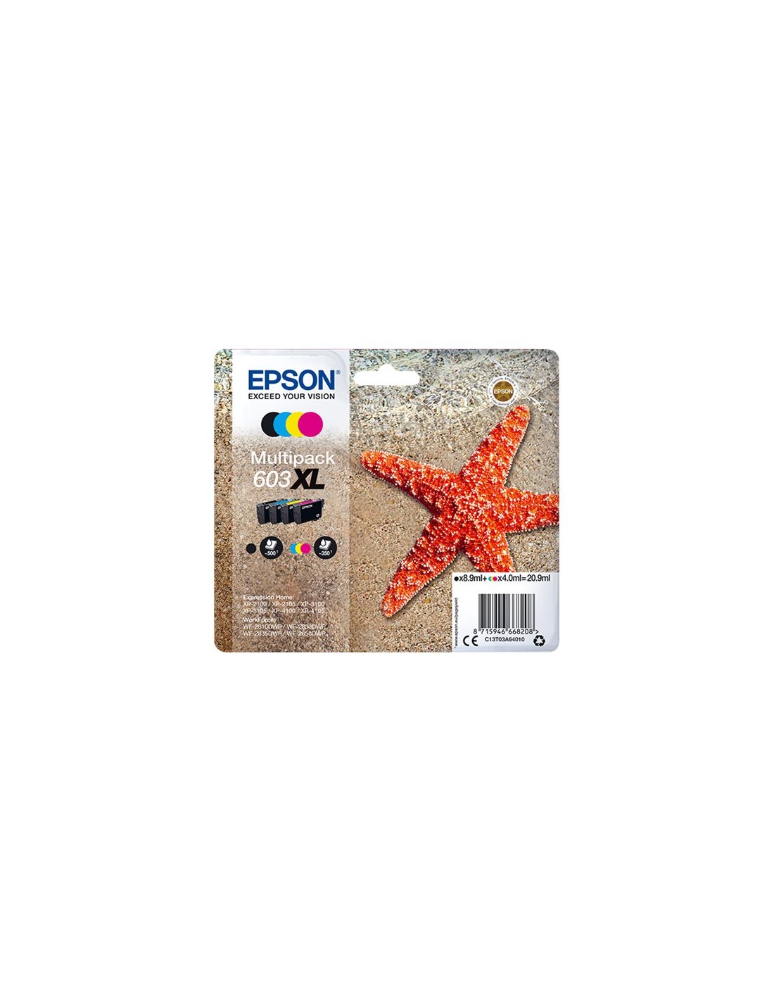 Cartouche d'encre compatible Epson 603 XL - Étoile de mer - Noir