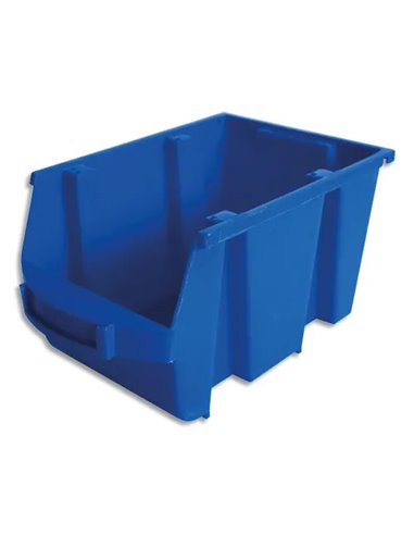 VISO Bac de rangement à bec 4L Spacy avec porte étiquette en polypropylène Bleu L14 x H12,5 x P23 cm