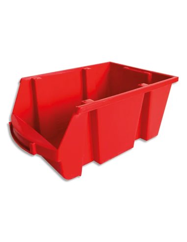 VISO Bac de rangement à bec 10L Spacy avec porte étiquette en polypropylène Rouge L20 x H15 x P33 cm