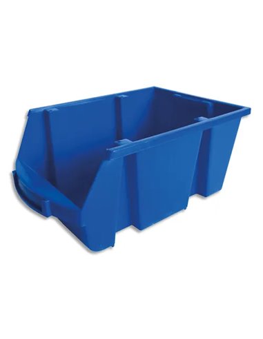 VISO Bac de rangement à bec 10L Spacy avec porte étiquette en polypropylène Bleu L20 x H15 x P33 cm