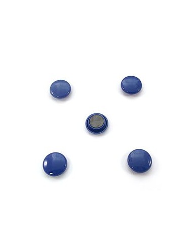 5 ETOILES Boîte de 5 aimants 27 mm ronds Bleu