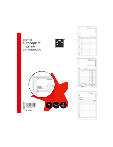 5 ETOILES Manifold autocopiant facture 148x210 mm feuillets dupli