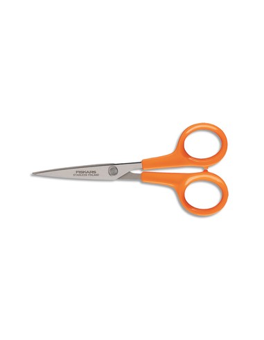 FISKARS Ciseaux Classic Micro-Tip Orange ambidextre, Longueur 13 cm pour travaux minutieux et spécifiques