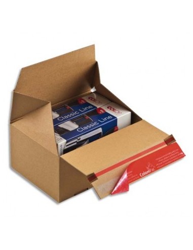 COLOMPAC Carton d'expédition Eurobox S Brun simple cannelure, fermeture adhésive L14,5 x H14 x P9,5 cm