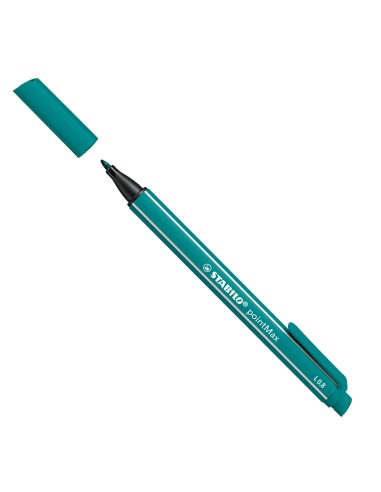 STABILO Stylo feutre pointe multi-fonction encre Turquoise corps coloré et rayure Blanche pointMax