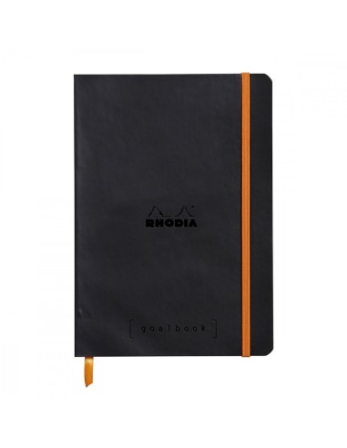 RHODIA Carnet Rhodiarama souple 14,8x21cm 240 pages points Dot / élastique. Couverture simili-cuir Noir