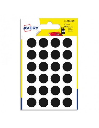 AVERY Sachet de 168 pastilles d15 mm. Ecriture manuelle. Coloris Noir