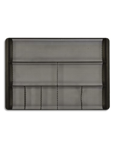 DURABLE Organiseur de tiroir MESHORG en métal Mesh Noir 8 cmpt. Dimensions (lxhxp) : 34,5 x 2,5 x 24 cm