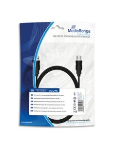 MEDIARANGE Câble d‘extension USB 2.0, Type A male/Type A femelle, 1.8m, gaine textile, Noir MRCS154