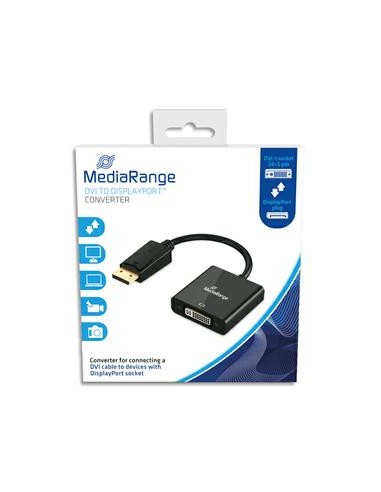 MEDIARANGE Câble adaptateur DVI pour DisplayPort,DP male/DVI-I (24+5) femelle,plaqués,15cm,Noir MRCS174