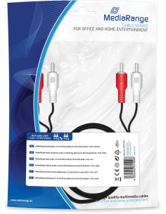 MEDIARANGE Câble audio, 2x Cinch RCA male/2x Cinch RCA male, 2.5m, Noir MRCS128