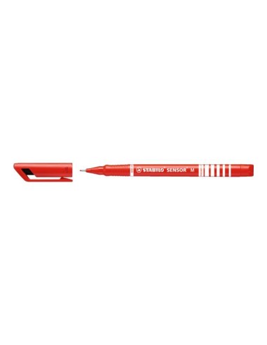 STABILO Stylo feutre Sensor, pointe moyenne 0,7 mm. Rouge