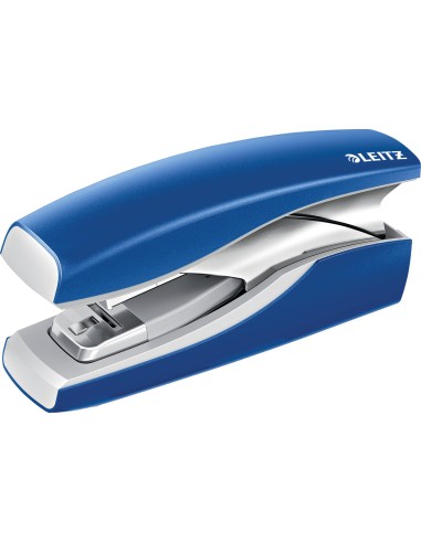 LEITZ Agrafeuse sur socle NeXXt Softpress Flat Clinch, agrafes 24-26/6, 24/8, capacité 30 feuilles. Bleu