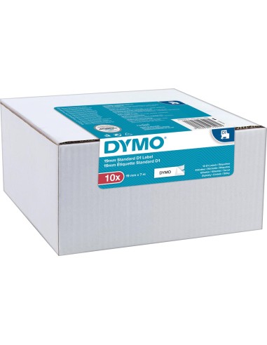 DYMO Pack de 10 rubans D1 Noir/Blanc 19 mm x 7 m 2093098