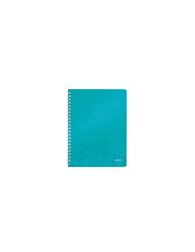 LEITZ Cahier WOW spirales 160 pages détachables 80g A4 5x5. Couverture polypropylène menthe