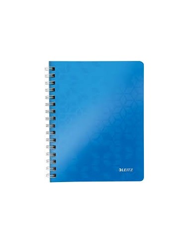 LEITZ Cahier WOW spirales 160 pages détachables 80g A5 5x5. Couverture polypropylène Bleu