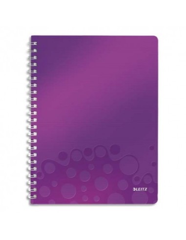 LEITZ Cahier WOW spirales 160 pages détachables 80g A5 5x5. Couverture polypropylène Violet