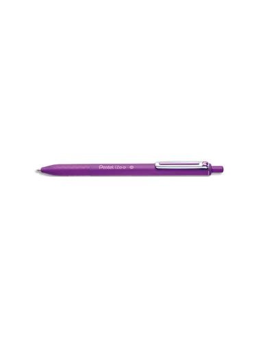 PENTEL Stylo bille iZee rétractable. Pointe 1 mm. Encre rechargeable Violet