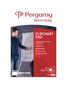 PERGAMY Recharge papier pour chevalets 20 feuilles format A1, 70g Blanc Uni