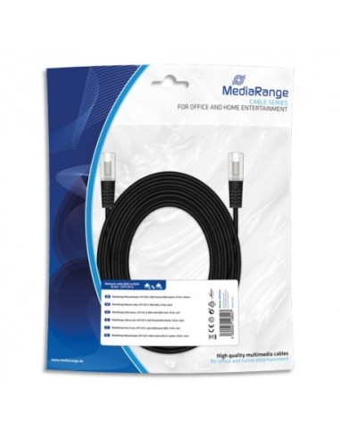 MEDIARANGE Câble réseau, UTP CAT 6, RJ45 male/RJ45 male, 10m, Noir MRCS120