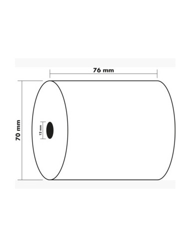 EXACOMPTA Bobine caisse standard 76x70x12mm 25 mètres, papier 2 plis Blanc/Jaune chimique autocopiant 57g