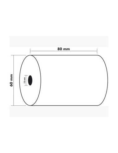 EXACOMPTA Bobine caisse standard 80 x 60 x 12mm, 44 mètres, papier thermique 1 pli 55g