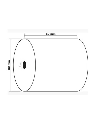 EXACOMPTA Bobine caisse standard 80 x 80 x 12mm, 76 mètres, papier thermique 1 pli 55g