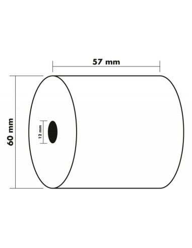 EXACOMPTA Bobine caisse standard 57x60x12mm, 44 mètres, papier thermique 1 pli sans Bisphénol A 55g FSC