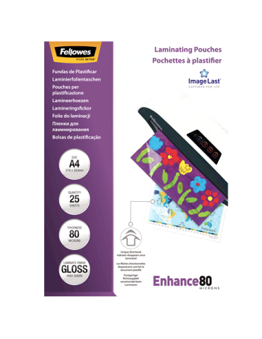 Fellowes Pack de 25 pochettes ImageLast - A4 - 80 microns