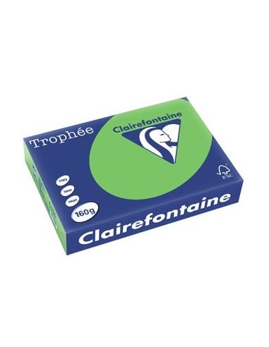 CLAIREFONTAINE Ramette de 250 feuilles papier couleur TROPHEE 160 grammes format A4 Vert menthe 1025