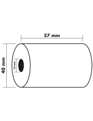 Bobine carte bancaire 57 x 40 x 12mm, 17 mètres, papier thermique 1 pli 48g