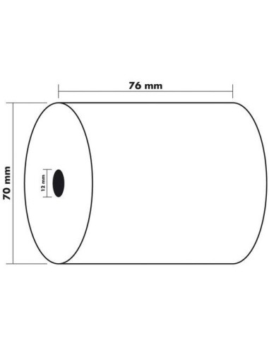 EXACOMPTA Bobine caisse standard 76 x 70 x 12 mm, 44 mètres, papier 1 pli offset extra-Blanc 60g FSC