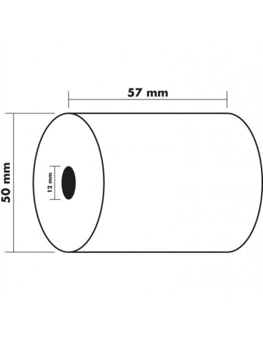 EXACOMPTA Bobine calculatrice 57 x 50 x 12 mm, 20 mètres, papier 1 pli offset extra-Blanc 60g FSC