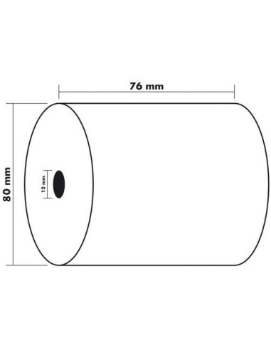 EXACOMPTA Bobine caisse standard 76 x 80 x 12 mm, 44 mètres, papier 1 pli offset extra-Blanc 60g FSC