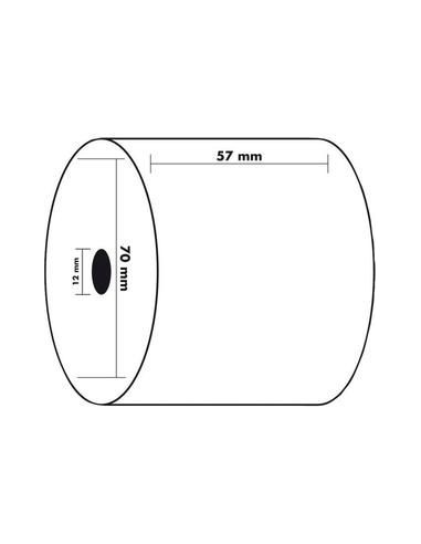 EXACOMPTA Bobine caisse et calc 57 x 70 x 12 mm, 45 mètres, papier 1 pli offset extra-Blanc 60g FSC