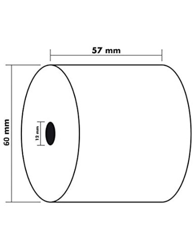 EXACOMPTA Bobine caisse et calc 57 x 60 x 12 mm, 33 mètres, papier 1 pli offset extra-Blanc 60g FSC