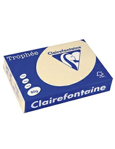 CLAIREFONTAINE Ramette de 500 feuilles papier couleur TROPHEE 80 grammes format A3 chamois 1253