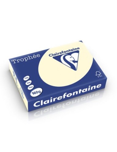 CLAIREFONTAINE Ramette de 250 feuilles papier couleur TROPHEE 160 grammes format A4 Ivoire 1101