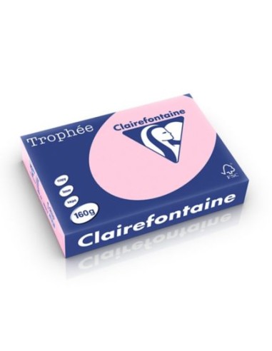 CLAIREFONTAINE Ramette de 250 feuilles papier couleur TROPHEE 160 grammes format A4 Rose 2634