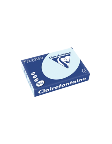 CLAIREFONTAINE Ramette de 250 feuilles papier couleur TROPHEE 160 grammes format A4 Bleu 2633