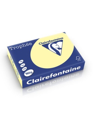 CLAIREFONTAINE Ramette de 250 feuilles papier couleur TROPHEE 160 grammes format A4 canari 2636