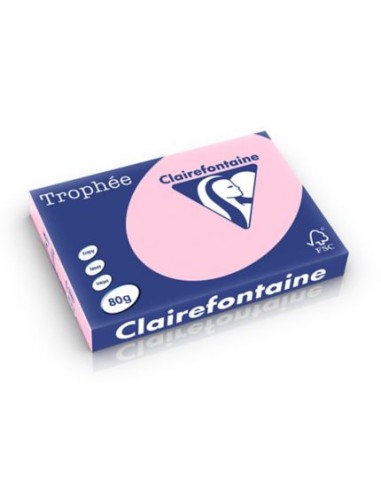 CLAIREFONTAINE Ramette de 500 feuilles papier couleur TROPHEE 80 grammes format A3 Rose 1888