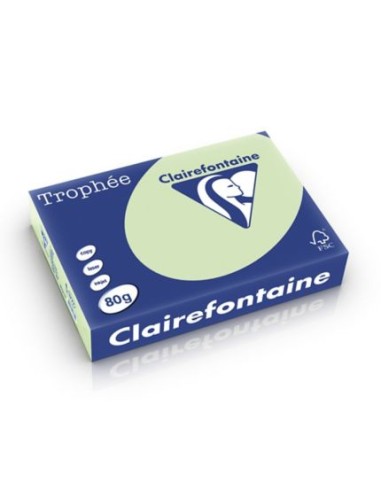 CLAIREFONTAINE Ramette de 500 feuilles papier couleur TROPHEE 80 grammes format A4 Vert golf 1777