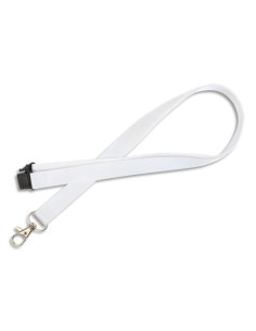 AVERY Boîte de 10 tours de cou avec mousqueton et clip de sécurité. Longueur 44 x largeur 1,5 cm. Blanc