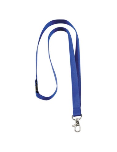 AVERY Boîte de 10 tours de cou avec mousqueton et clip de sécurité. Longueur 44 x largeur 1,5 cm. Bleu